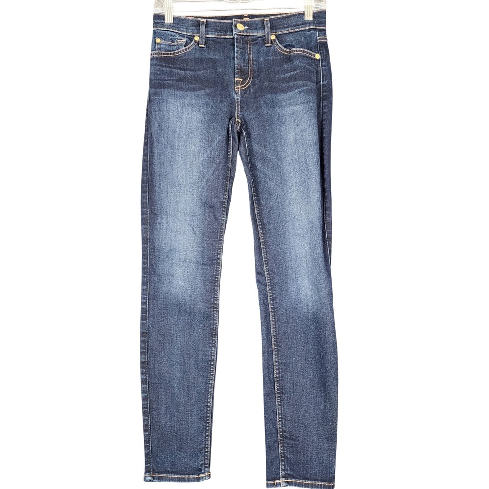 7 For All Mankind The Ankle Skinny Jeans Dark Wash‎ Denim Womens Size 26